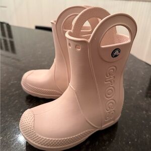 CROCS Kids Light Pink Rain Boots